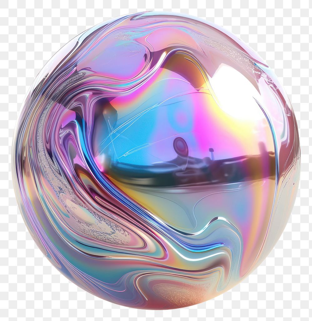 PNG  Sphere iridescent melted ball white background lightweight.