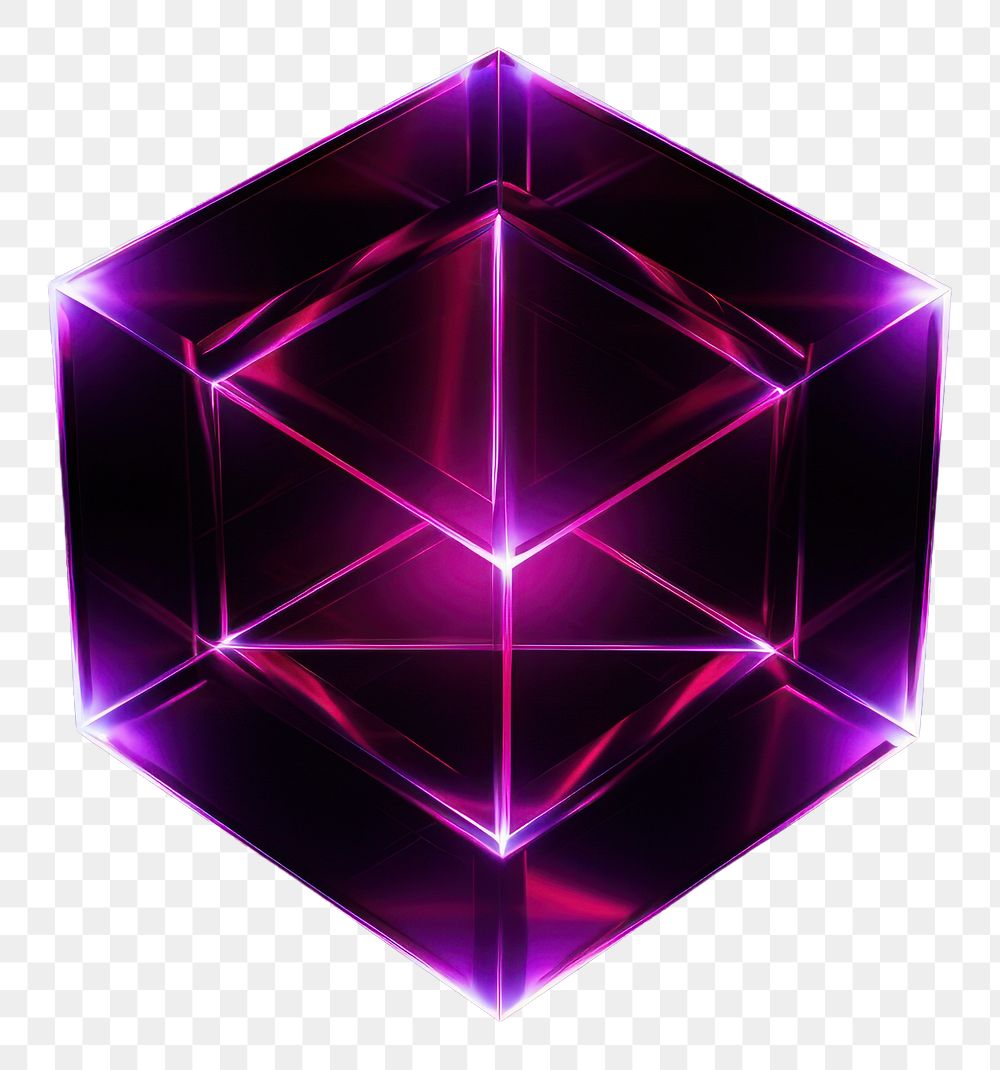 PNG  Techno geometric shape purple light technology.