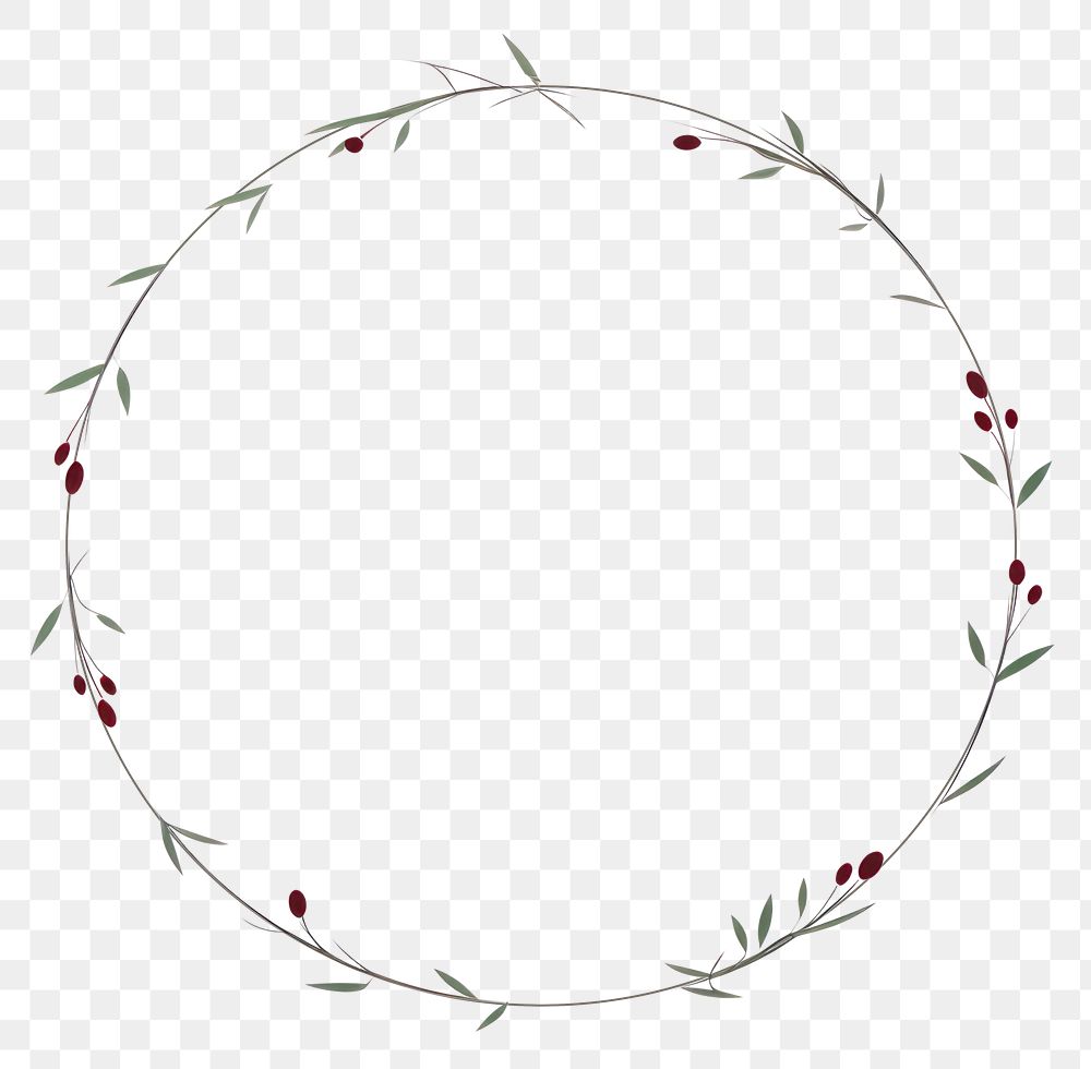PNG  Wreath shape plant art. AI generated Image by rawpixel.