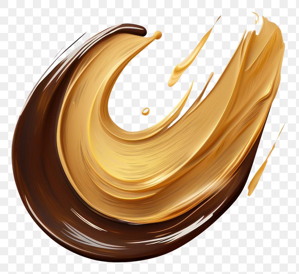 PNG Brown and gold flat paint brush stroke white background confectionery accessories.
