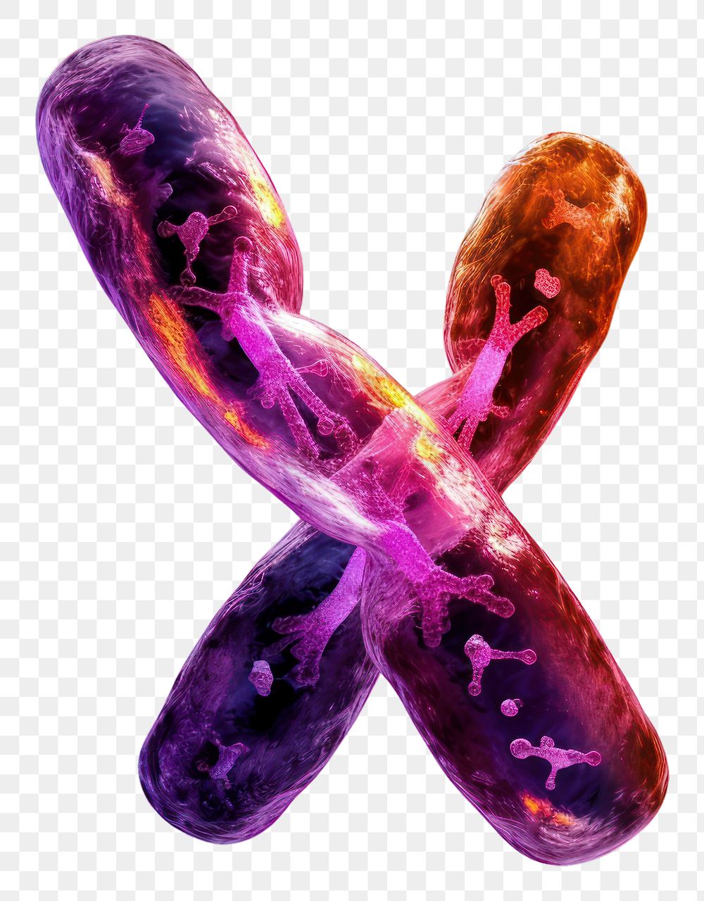 PNG  Chromosomes purple biology black background.