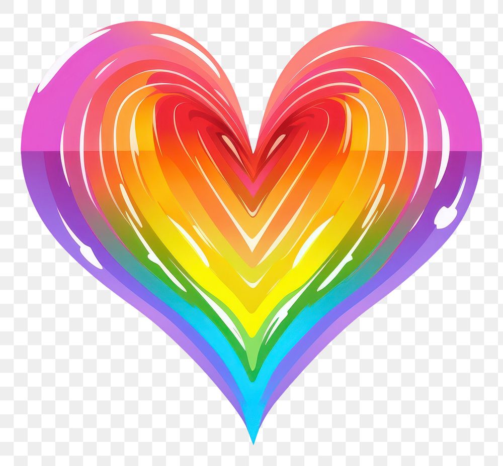 PNG  Glowing rainbow LGBTQ heart shape backgrounds illuminated creativity. AI generated Image by rawpixel.