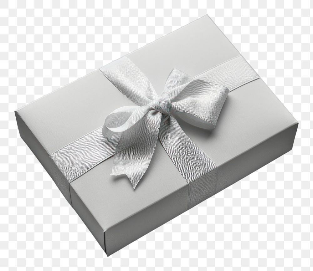 PNG  Gift box mockup white gray gray background.