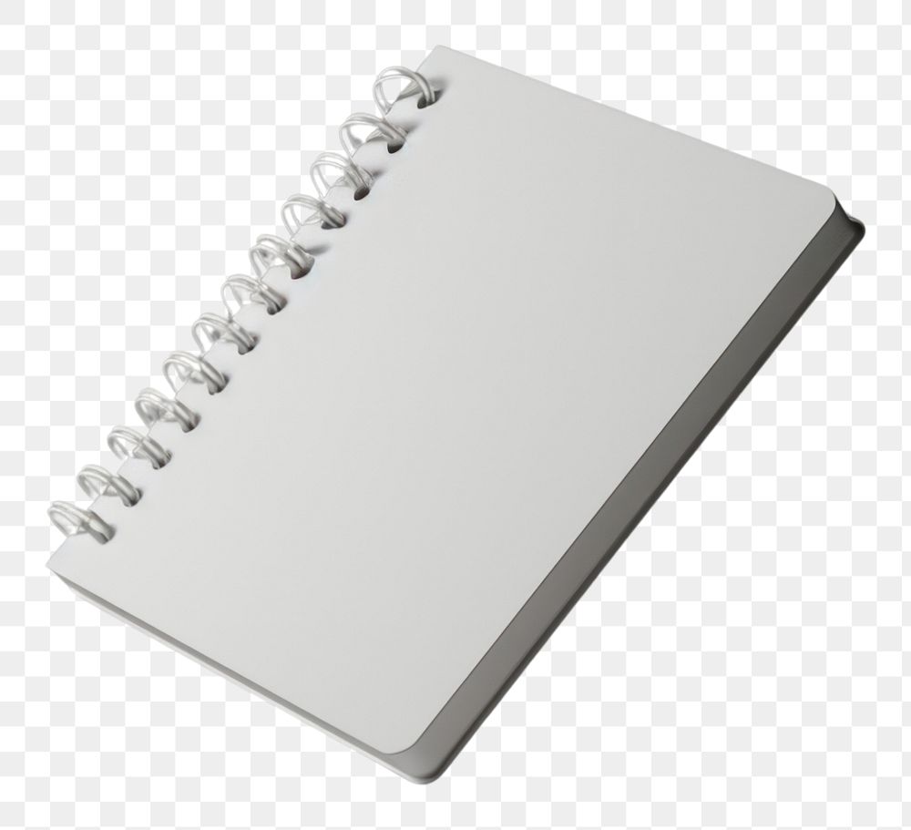 PNG  Spiral notebook mockup diary white page.