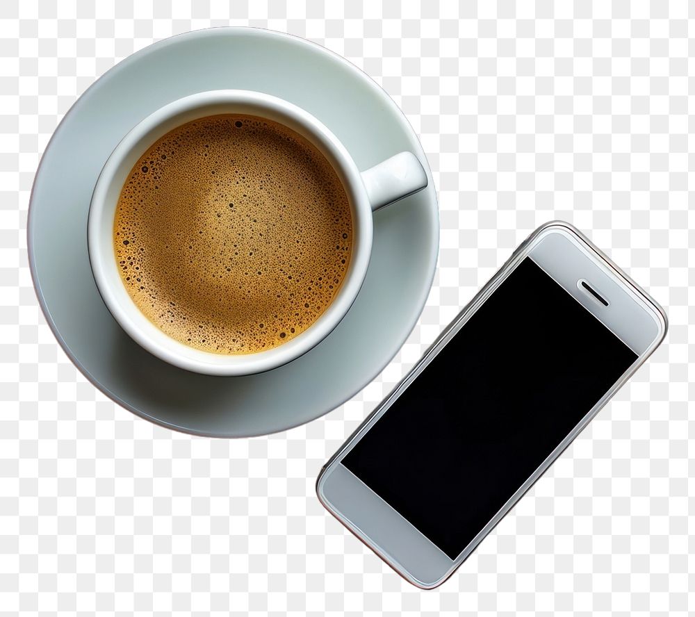 PNG  Coffee cup mockup saucer drink phone.