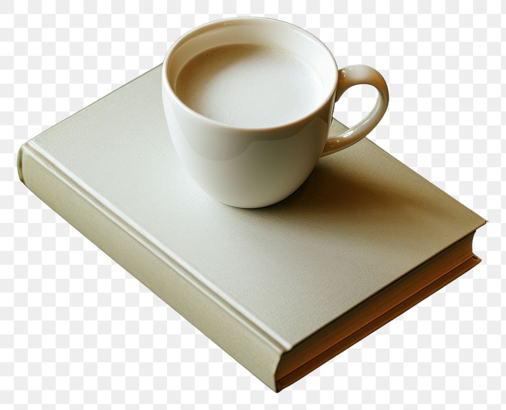 PNG  Coffee cup mockup saucer drink book.