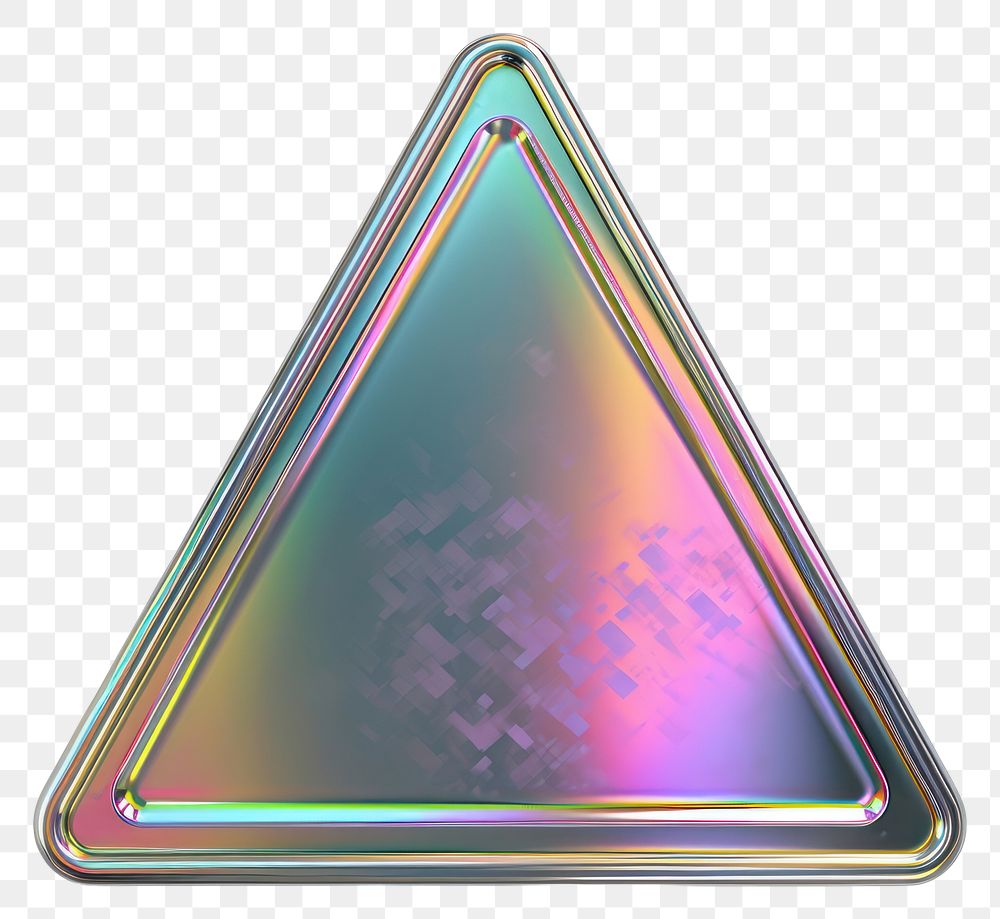 PNG  Danger warning icon iridescent metal white background technology.