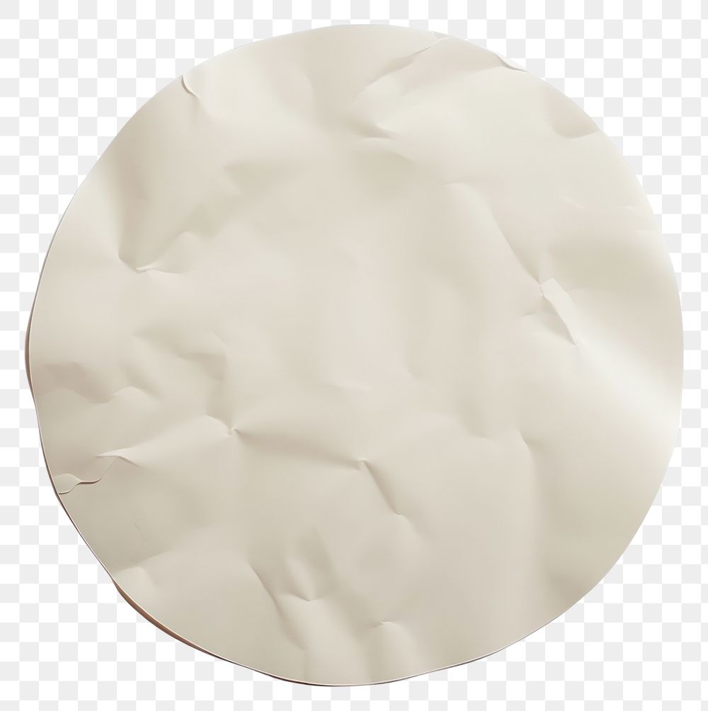 PNG Round Glued Sticker on paper white background porcelain wrinkled.