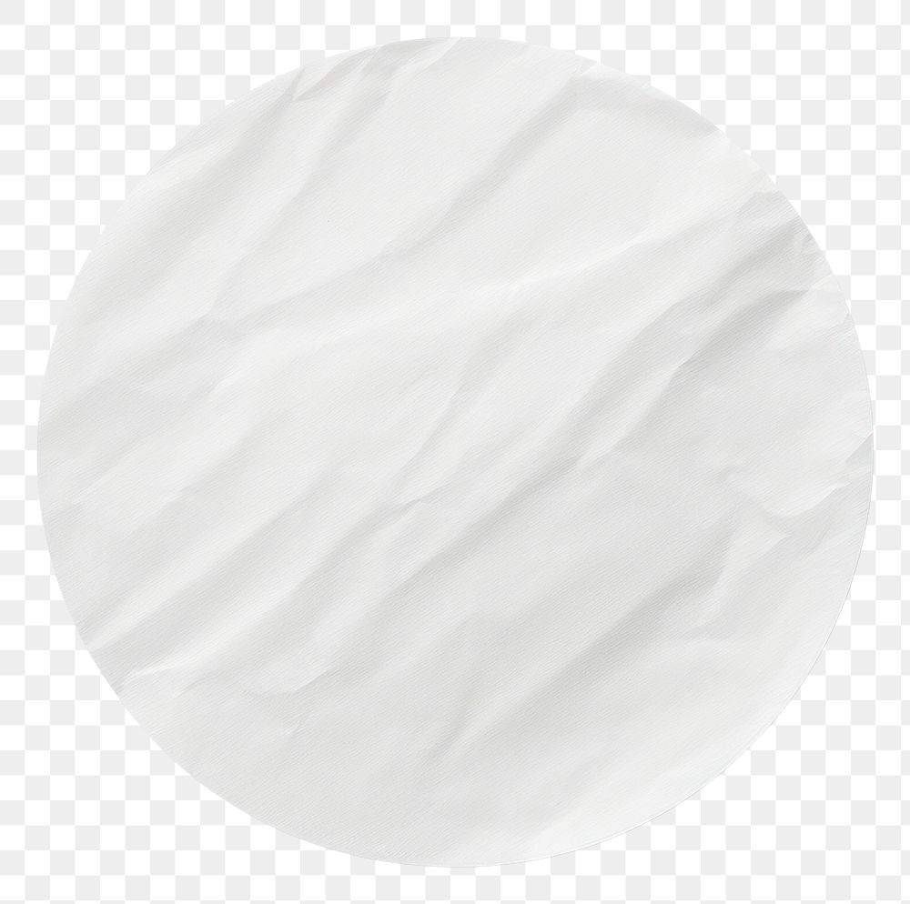 PNG Wrinkled circle white paper.