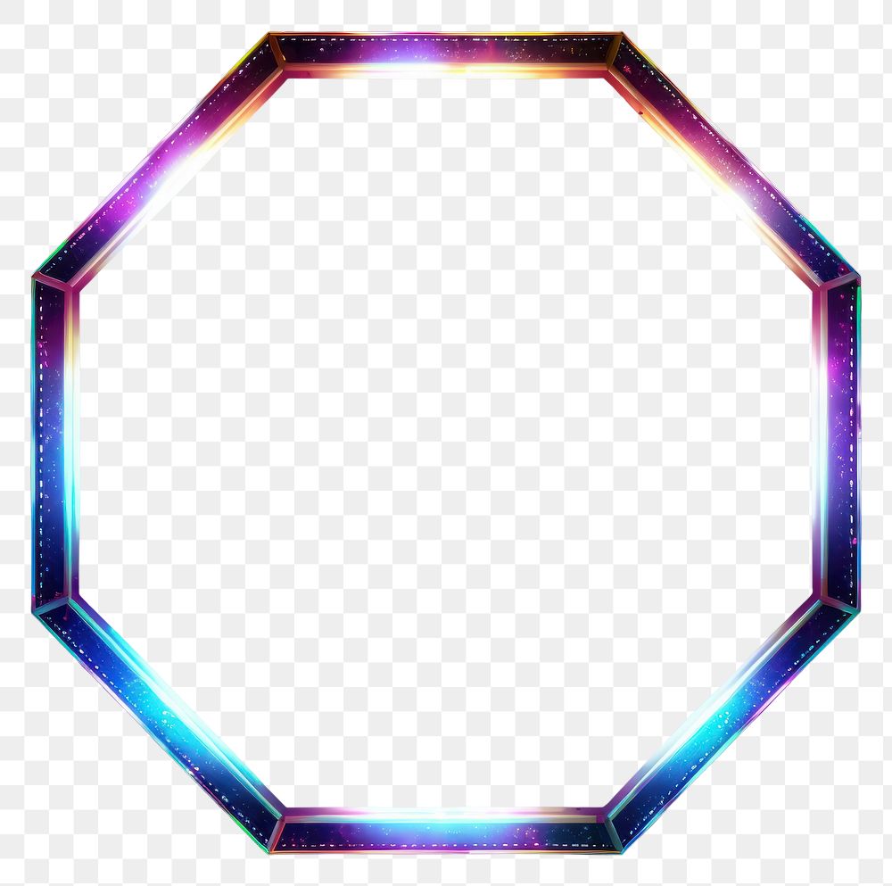 PNG  Hexagon frame light abstract night.