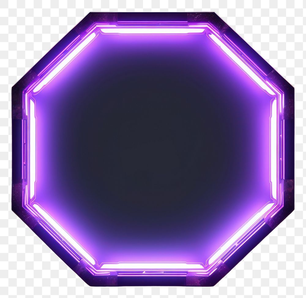 PNG  Hexagon frame light neon technology.