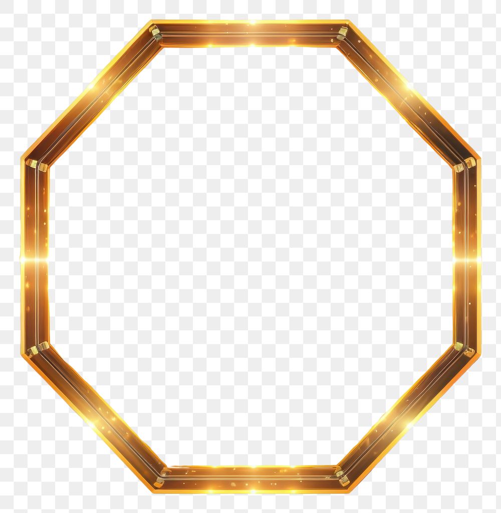 PNG  Hexagon frame light abstract yellow.