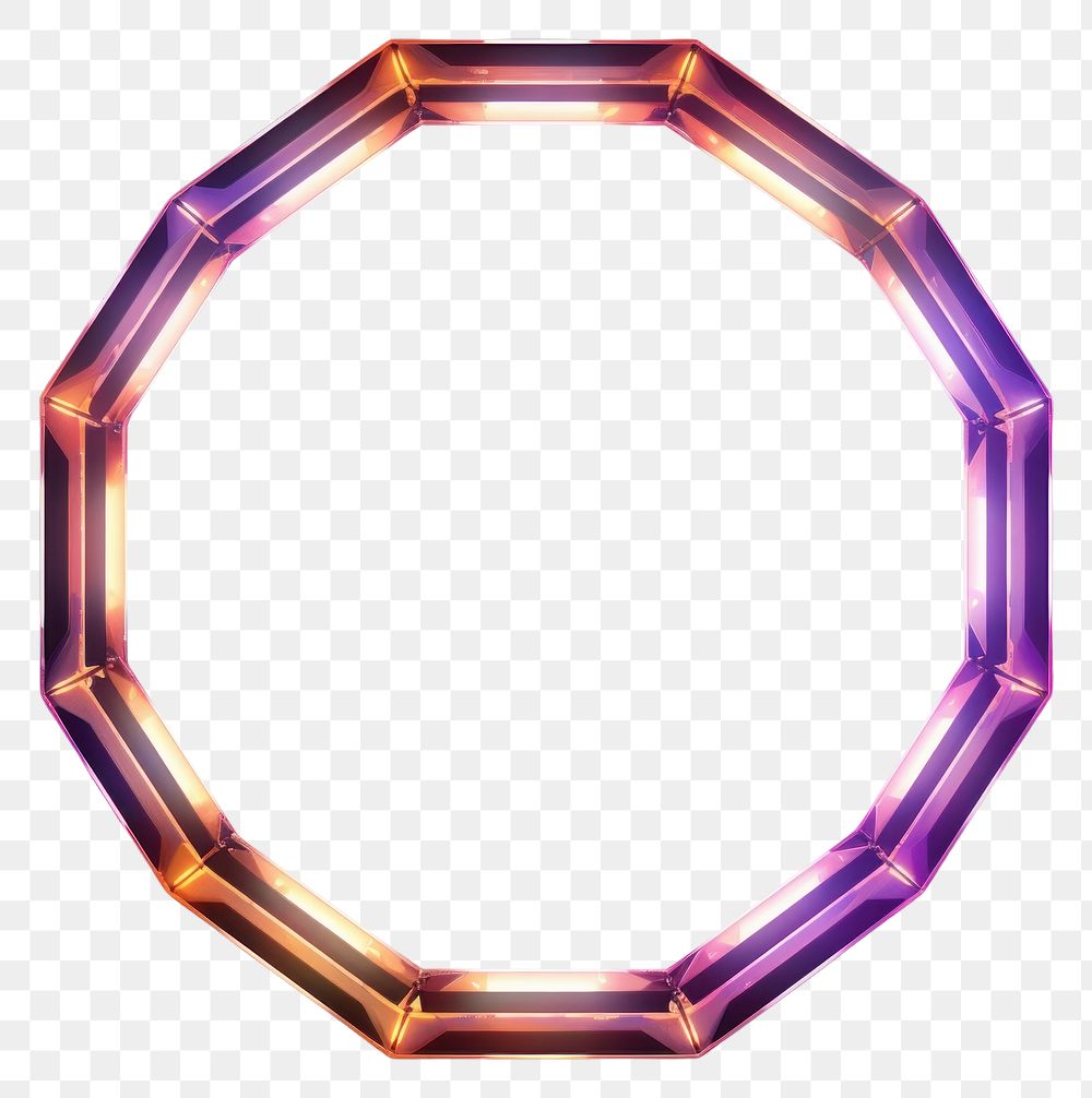PNG  Hexagon frame purple light technology.