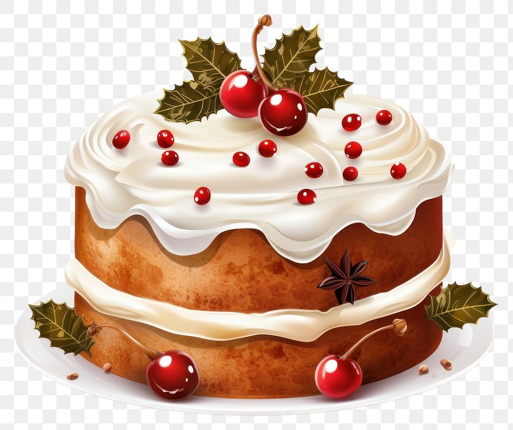 PNG Christmas cake dessert icing cream.