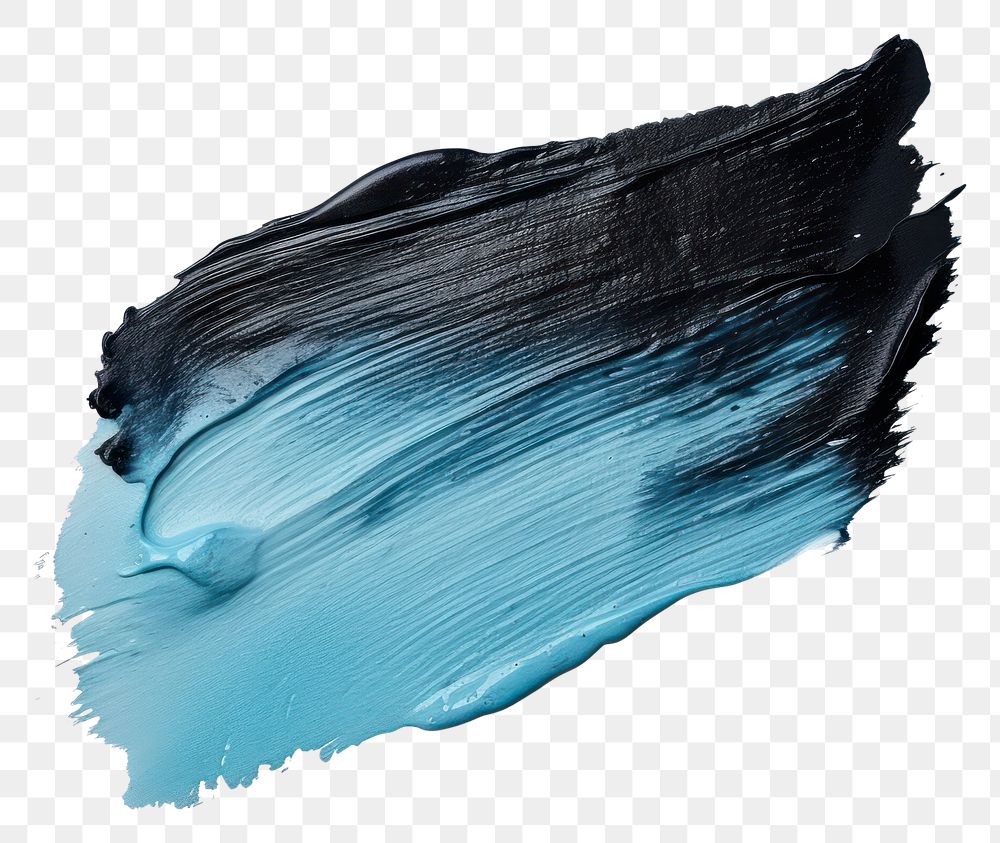 PNG Pastel black blue flat paint brush stroke white background turquoise abstract.