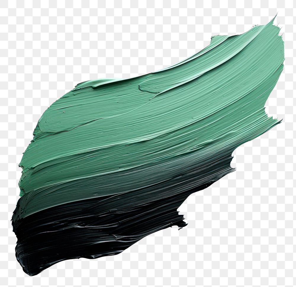 PNG Pastel black green flat paint brush stroke leaf white background textured.