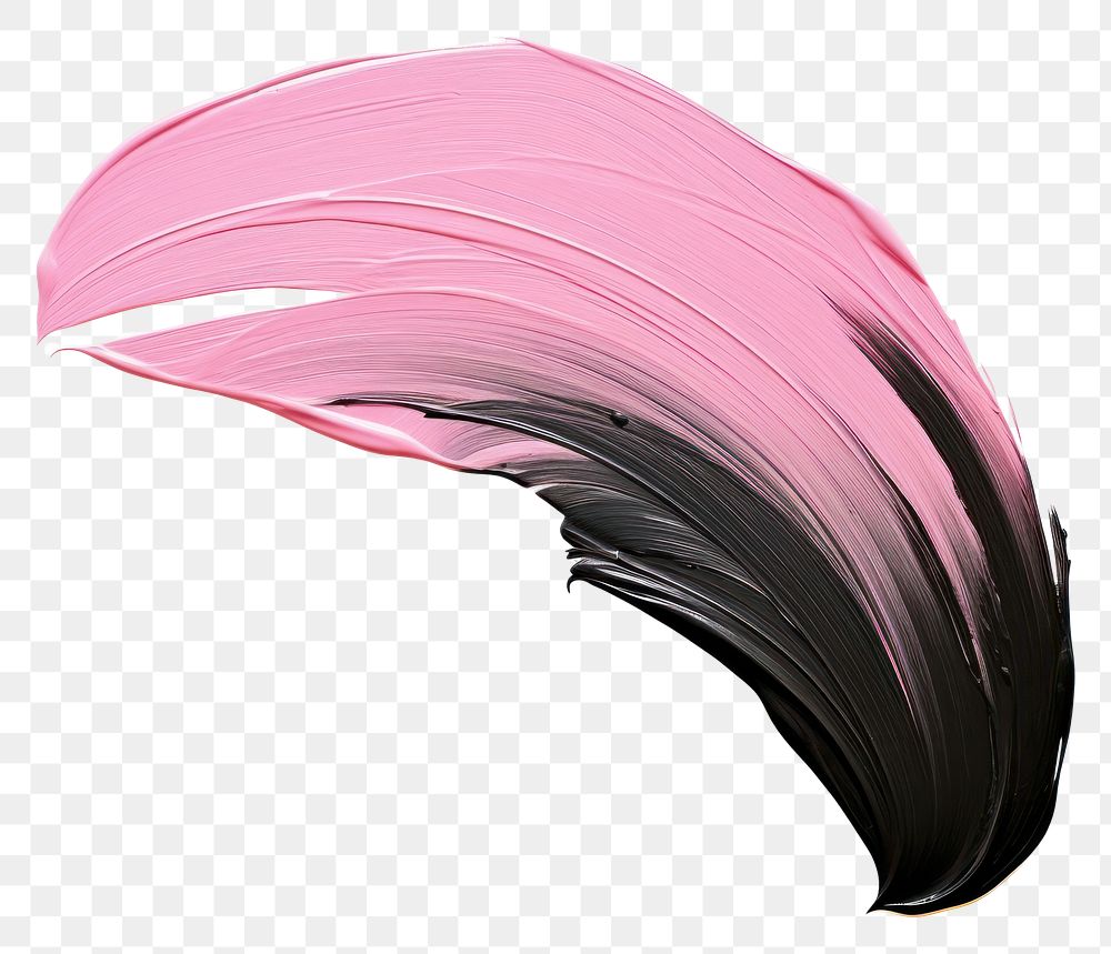 PNG Pastel black pink flat paint brush stroke petal white background lightweight.