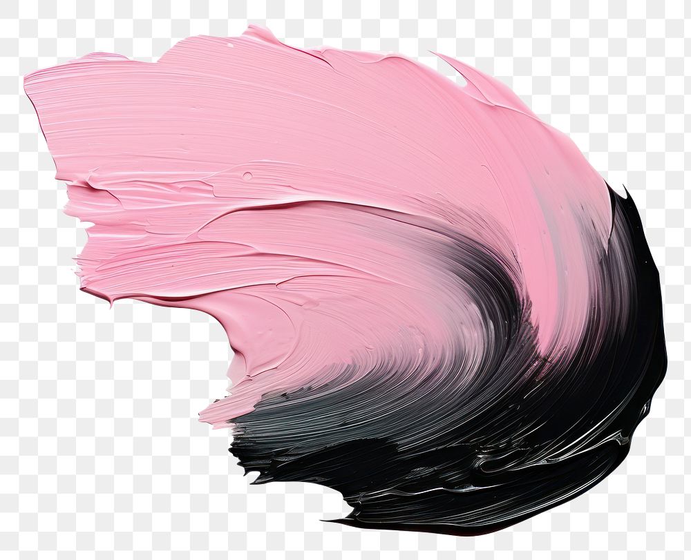 PNG Pastel black pink flat paint brush stroke petal white background cosmetics.