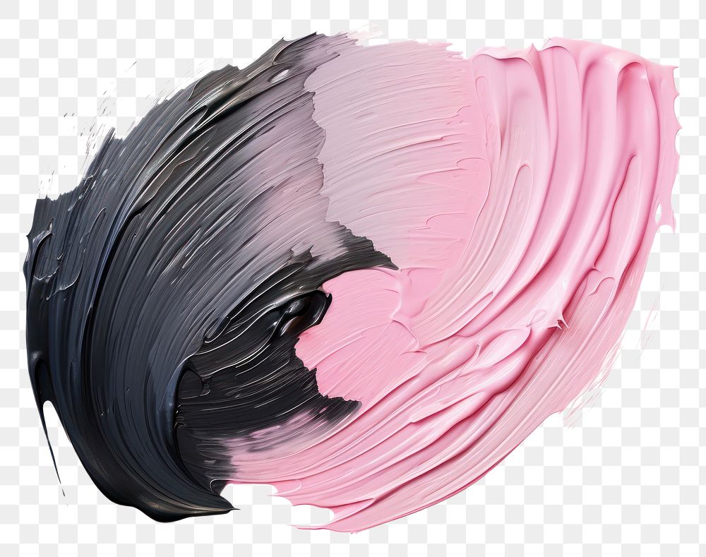 PNG Pastel black pink flat paint brush stroke white background creativity abstract.