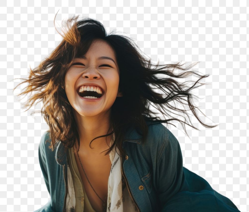 PNG Japanese woman laughing adult joy. AI generated Image by rawpixel.