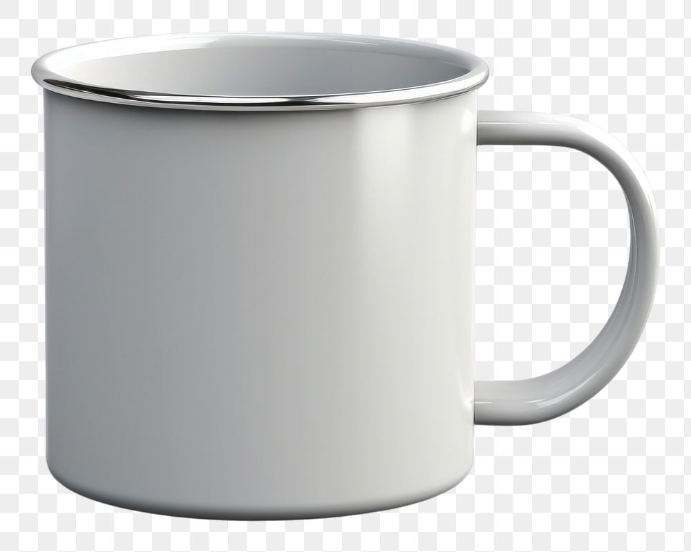 PNG  Stainless enamel mug mockup coffee drink cup.