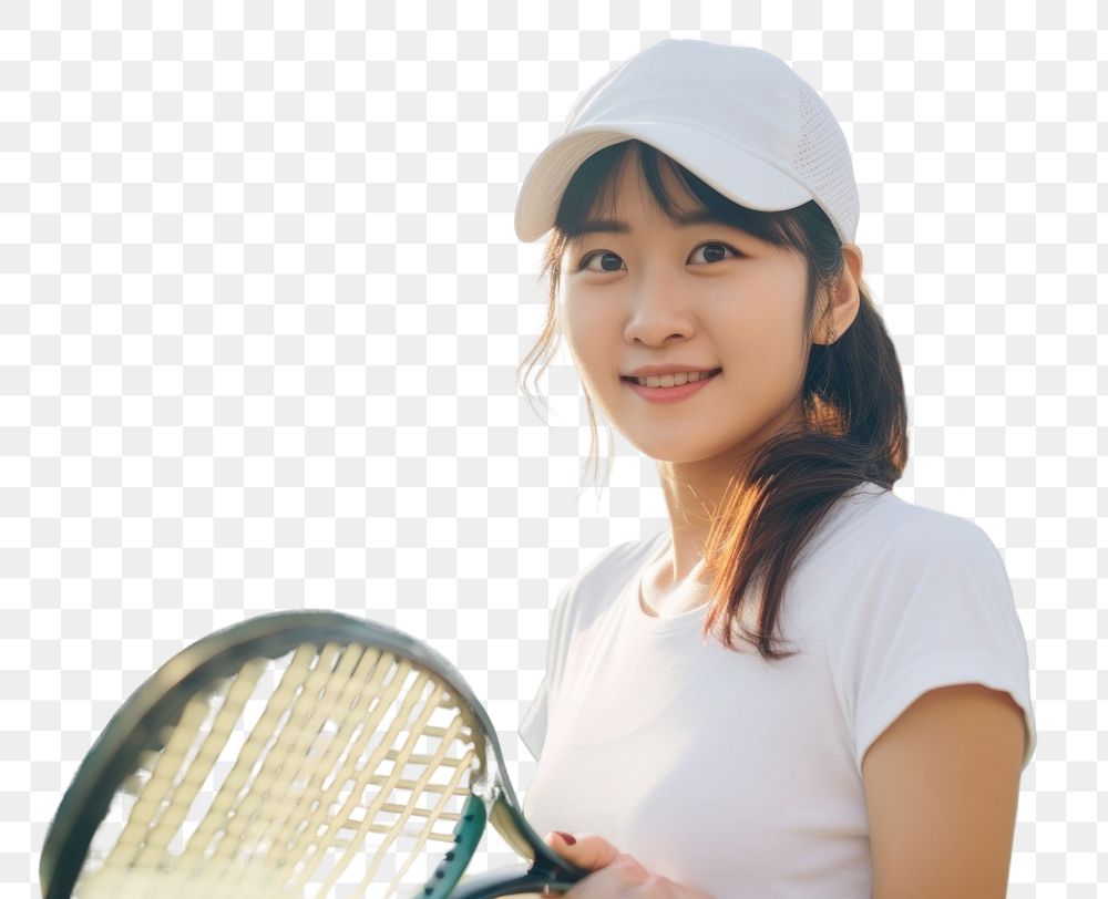 PNG Japanese woman playing tennis activity outdoors sports. AI generated Image by rawpixel.