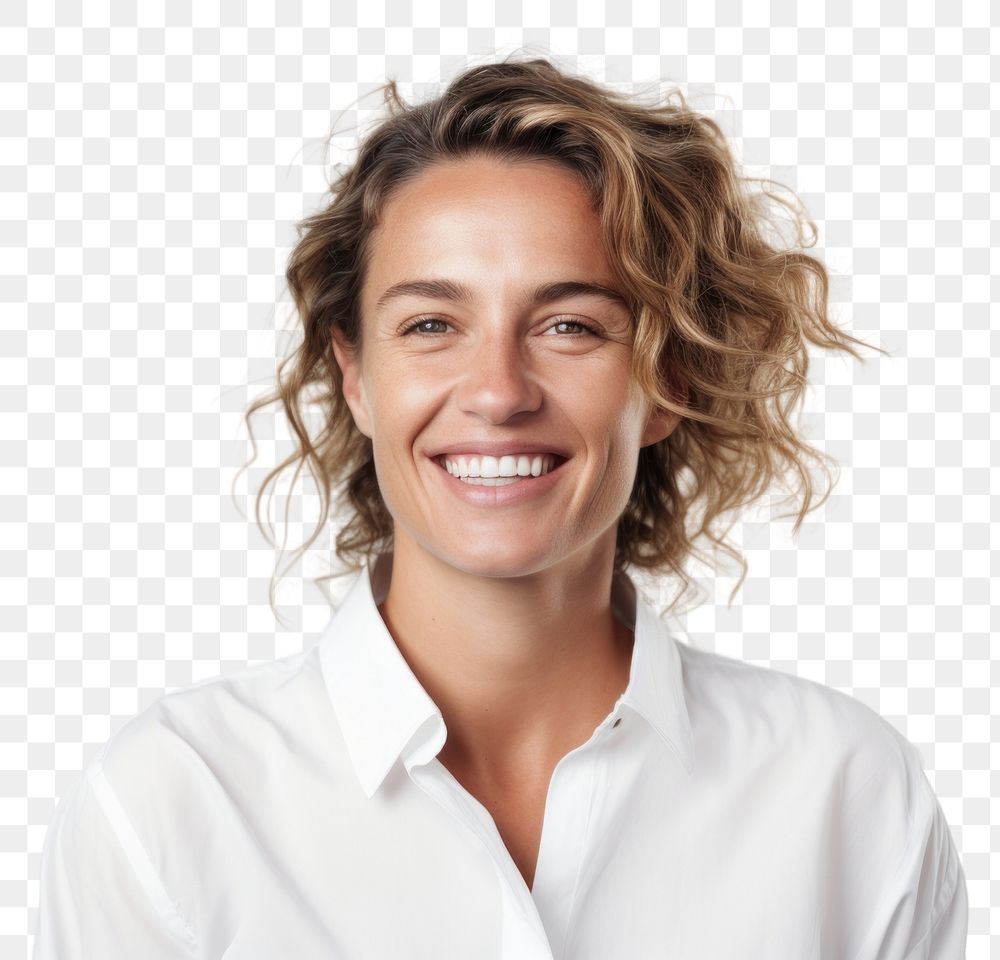 PNG  Portrait of real professional woman smiling laughing adult smile.