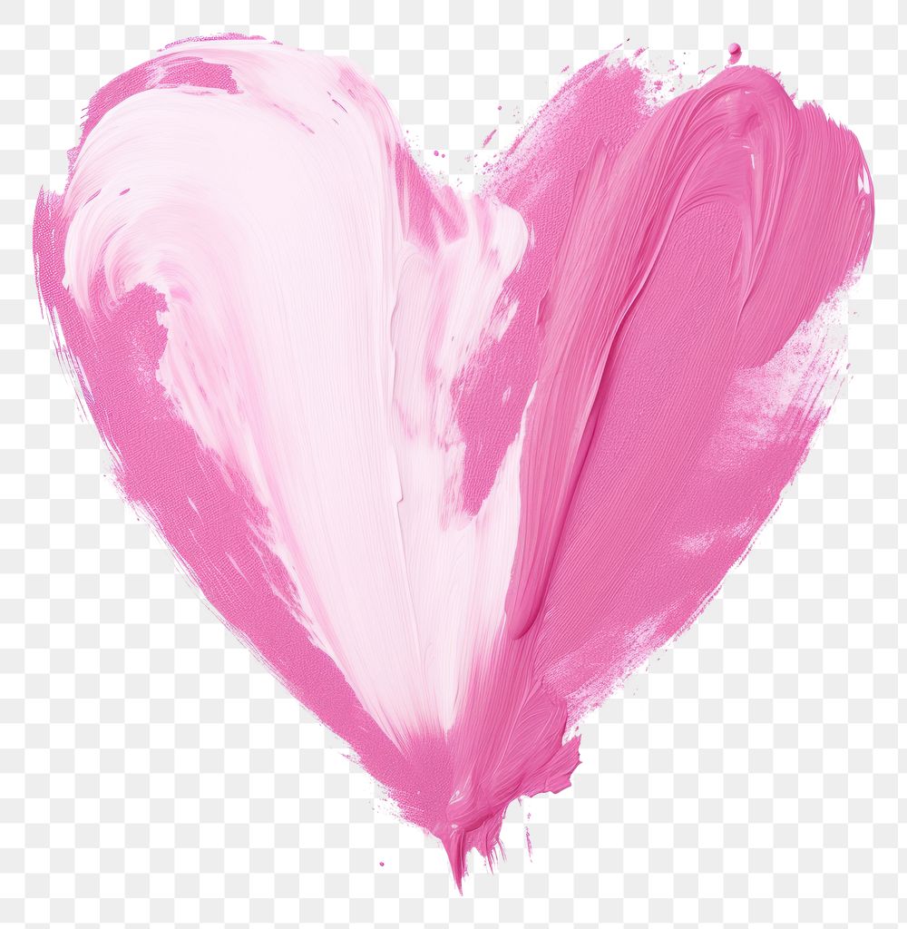 PNG Pink and white flat paint brush stroke heart backgrounds petal.