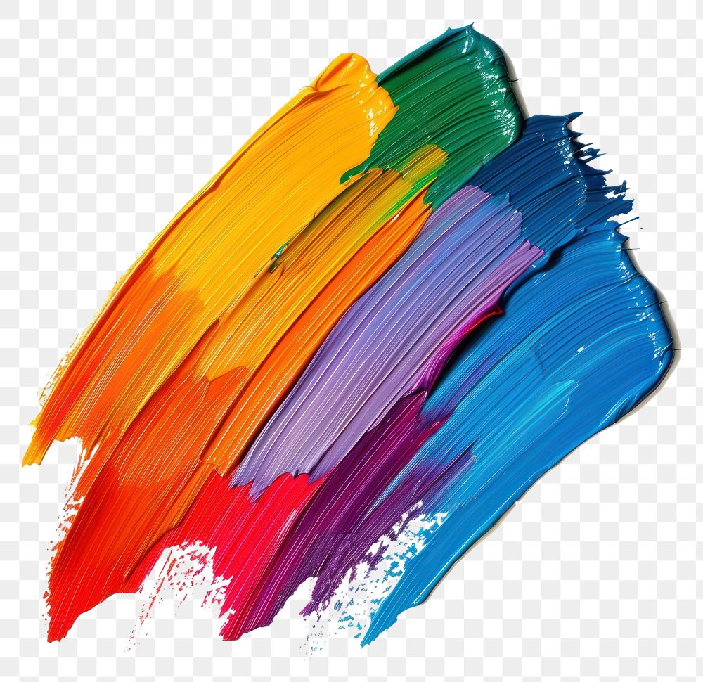 PNG Rainbow Acrylic paint brush backgrounds paintbrush white background.