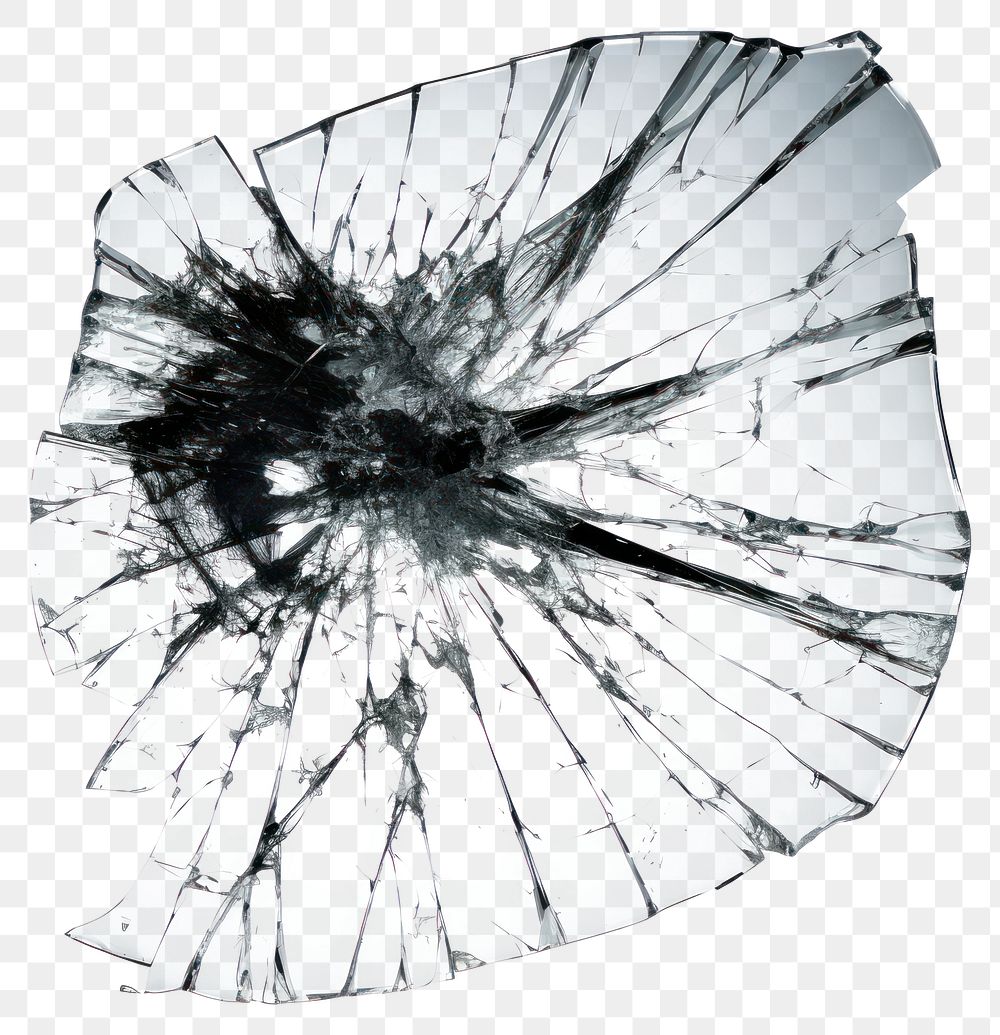 PNG  Glass with burnt white white background destruction.