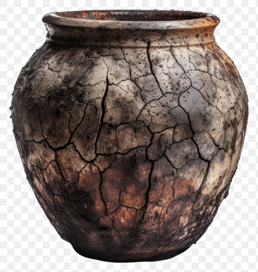 PNG  Pot with burnt pottery vase jar.