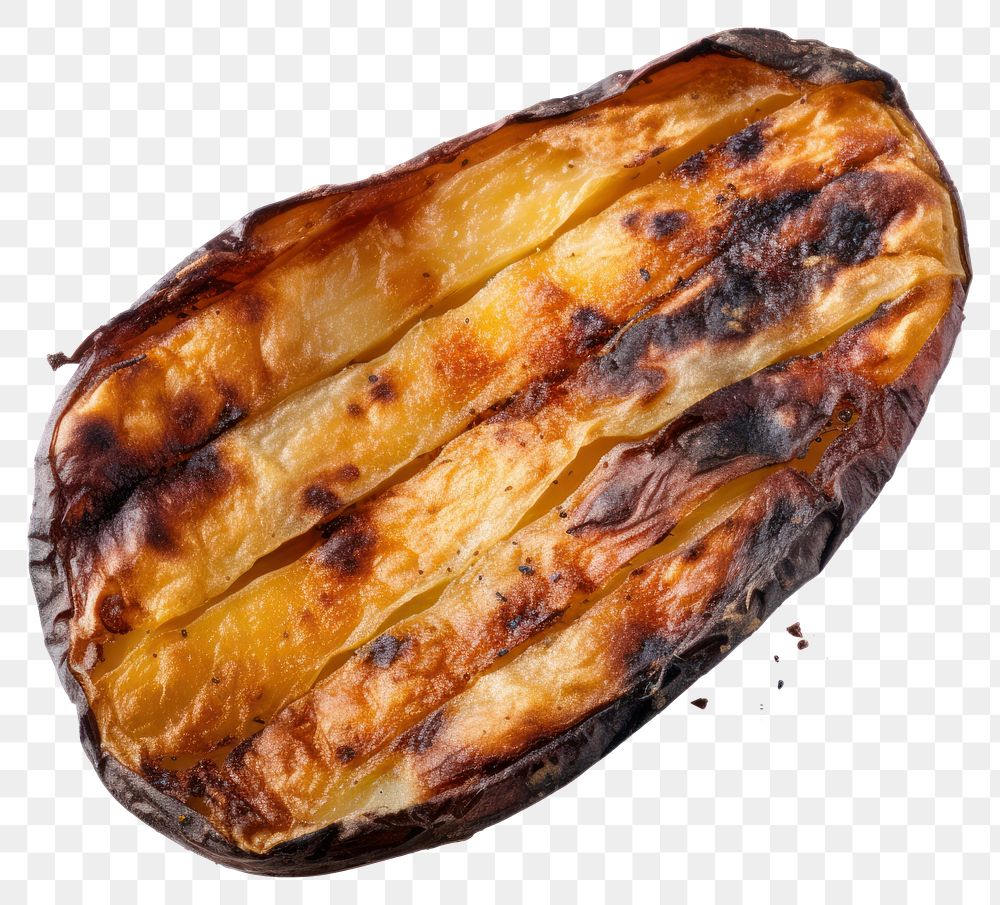 PNG  Potato with burnt food white background freshness.