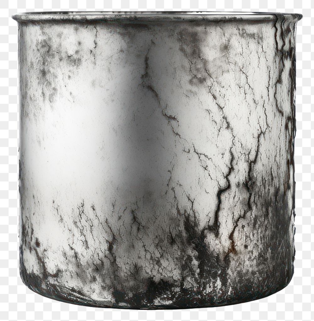 PNG  Stainless pot with burnt white background membranophone monochrome.