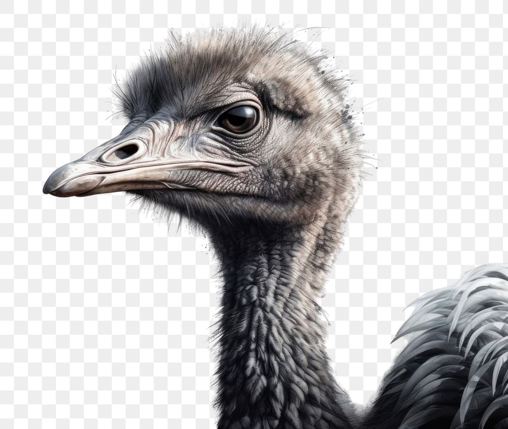 PNG Ostrich drawing animal bird. AI generated Image by rawpixel.