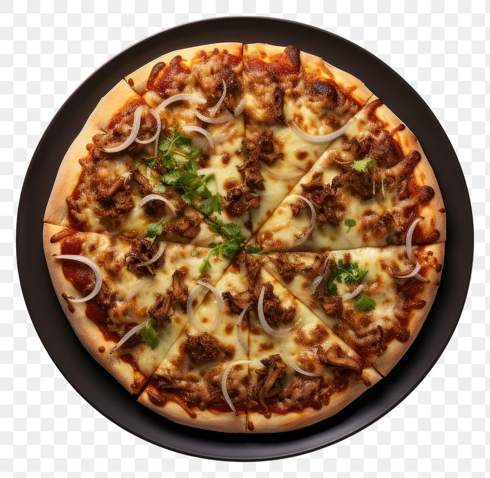 PNG  BBQ Chicken Pizza pizza plate food.
