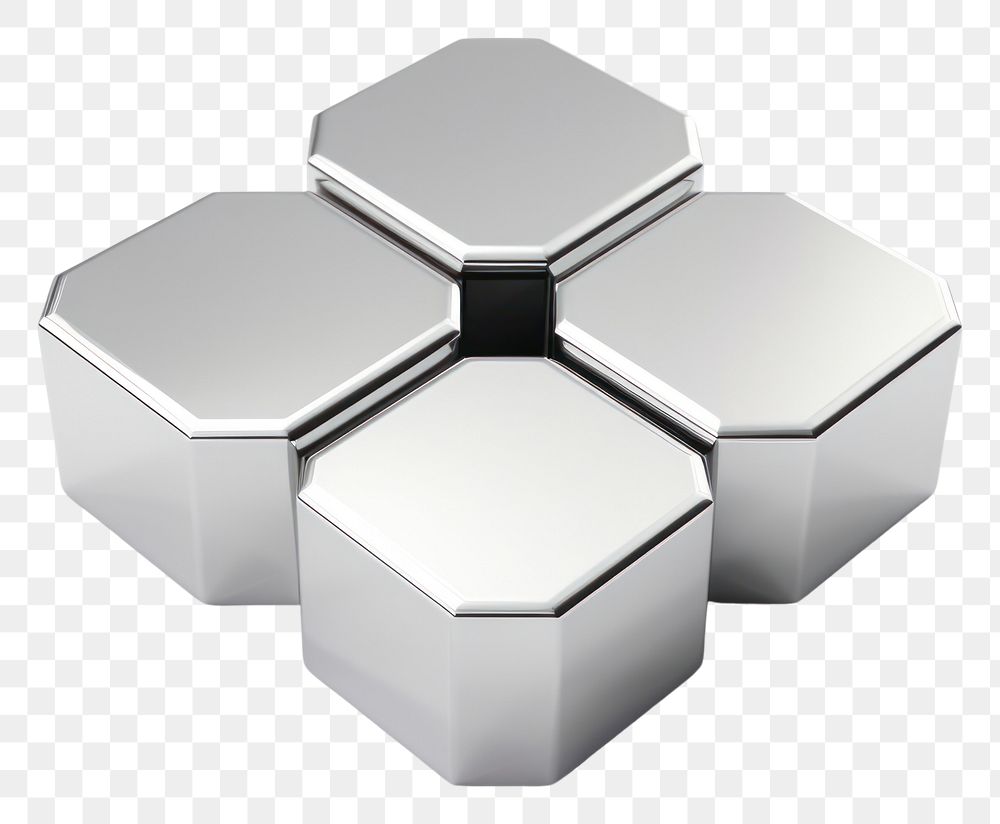 PNG Hexagon hexagon silver white background.