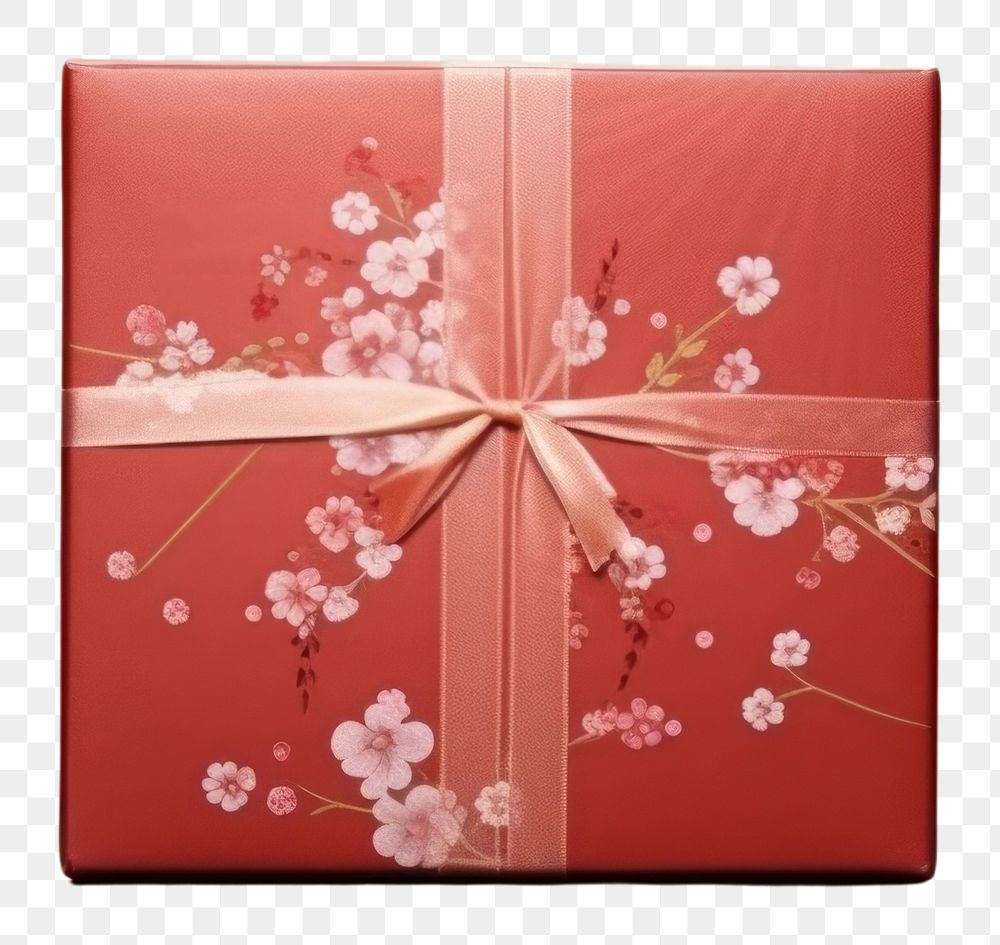PNG  Chinese New Year style of hand holding gift box red celebration anniversary.