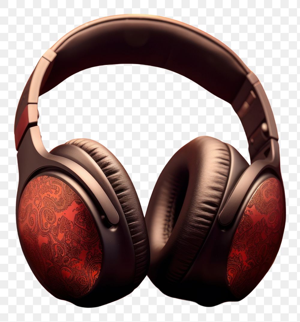 PNG  Chinese New Year style of Headphones headphones headset red.