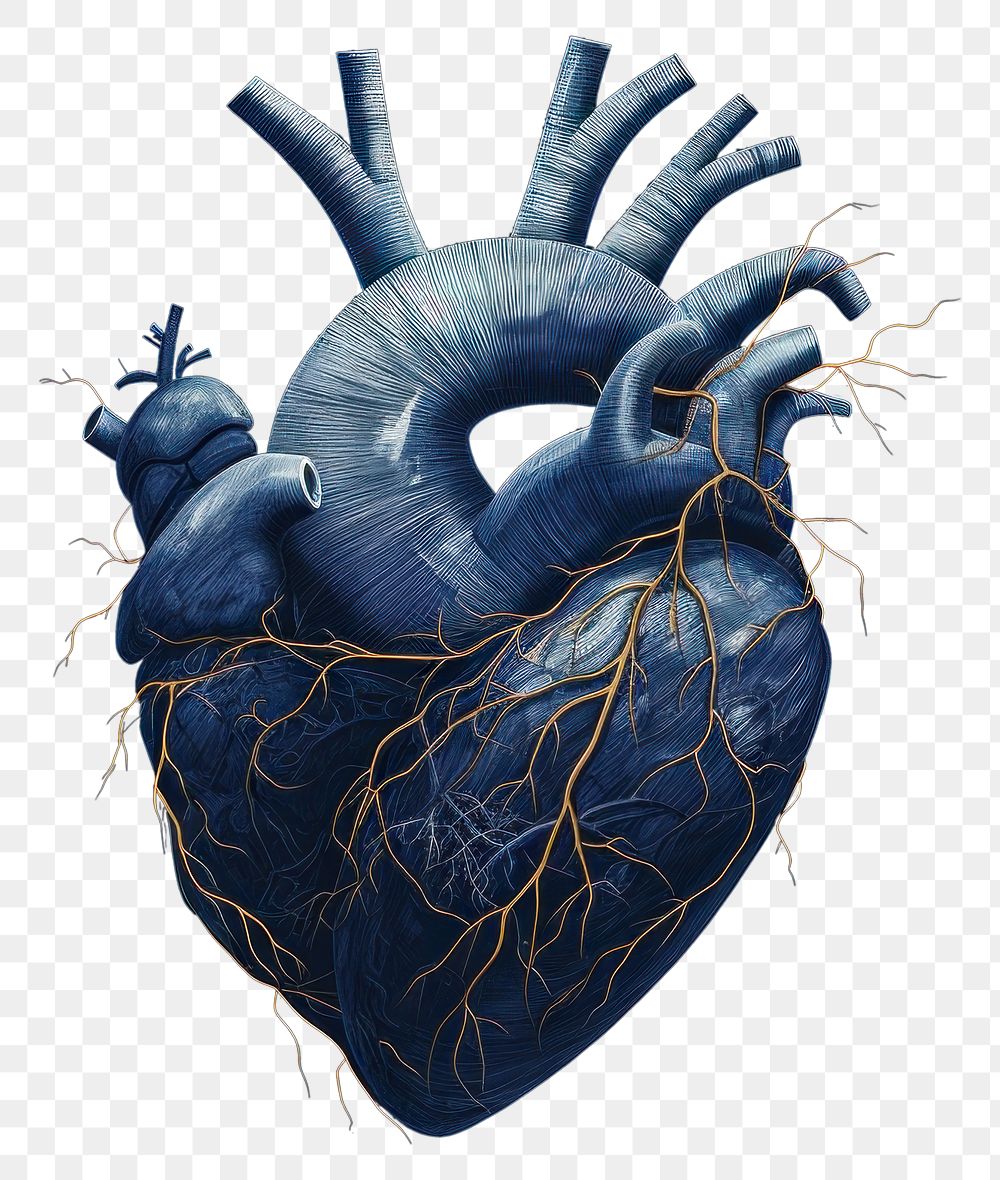 PNG  Heart heart blue antioxidant.