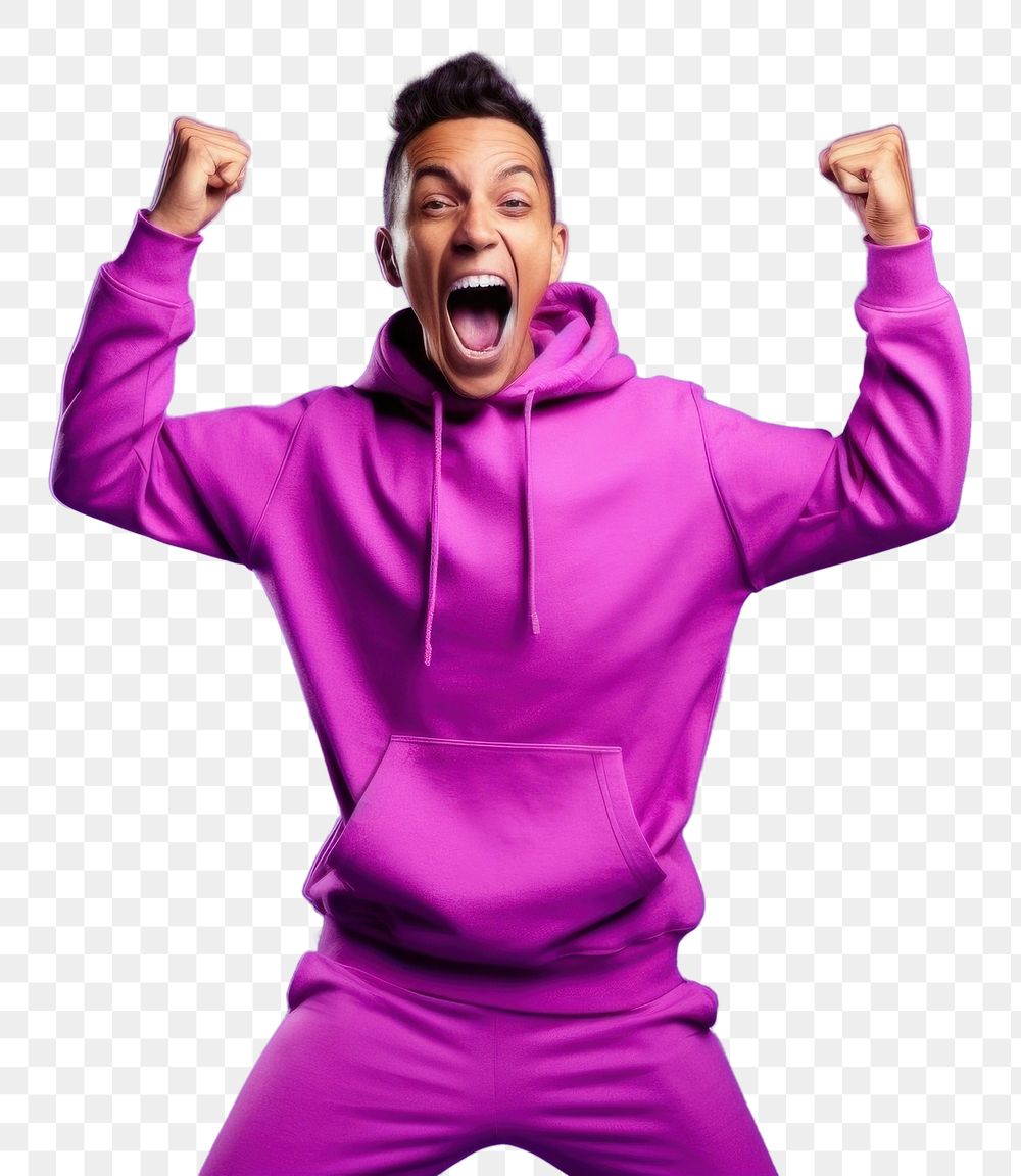 PNG  Dressed shouting purple violet. AI generated Image by rawpixel.