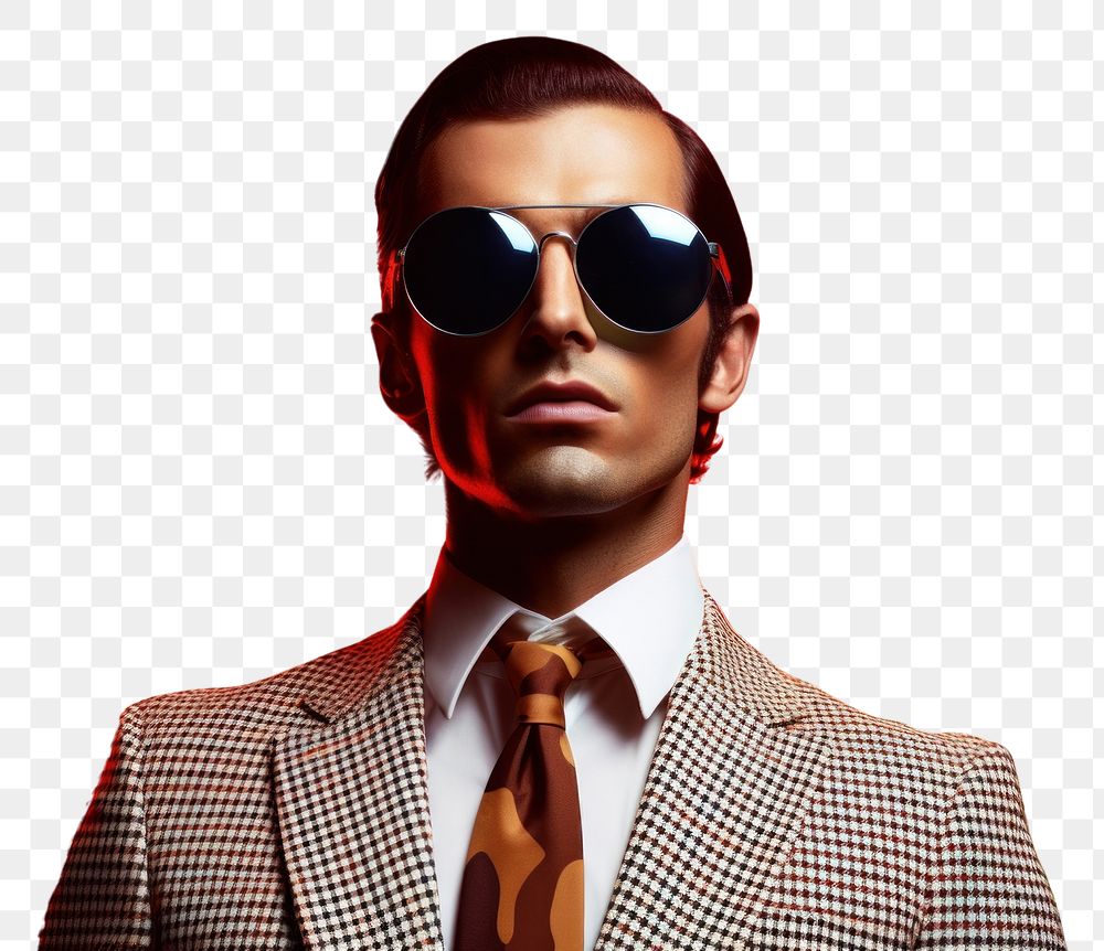 PNG  Man sunglasses futuristic portrait. AI generated Image by rawpixel.