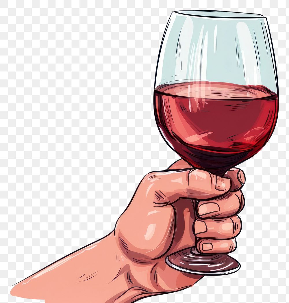PNG Human hand holding Wine wine cartoon bottle.