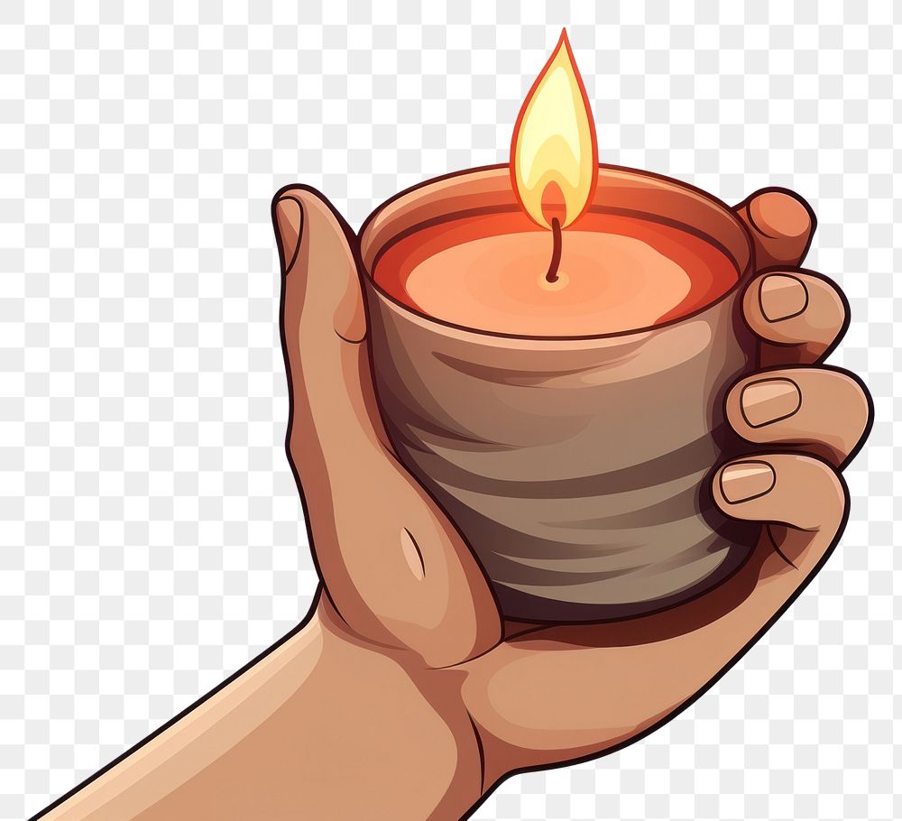 PNG Human hand holding Candle candle cartoon fire.