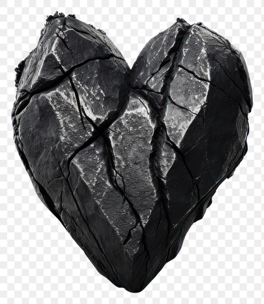 PNG  Heavy rock heart Shape heart shape monochrome anthracite.