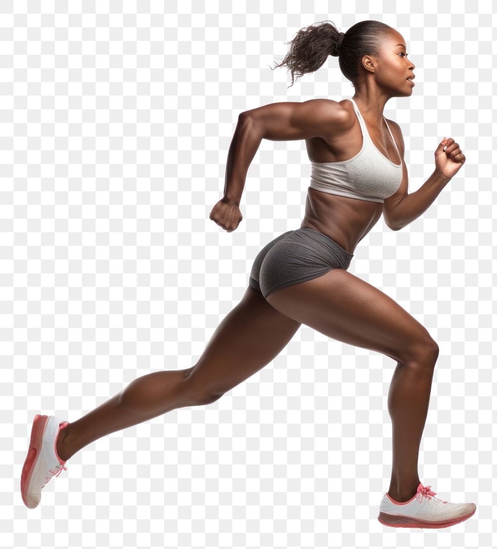 PNG Female athlete running jogging adult. AI generated Image by rawpixel.