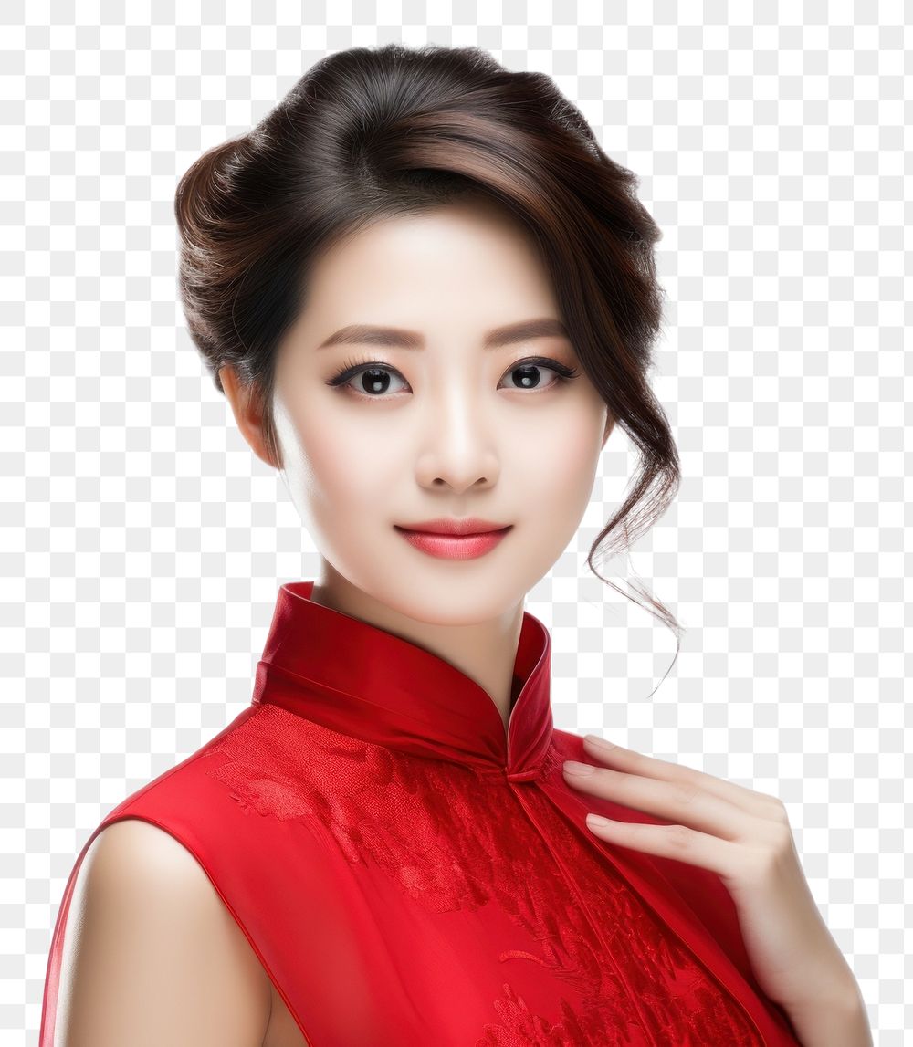 PNG  Chinese woman dress portrait adult. AI generated Image by rawpixel.