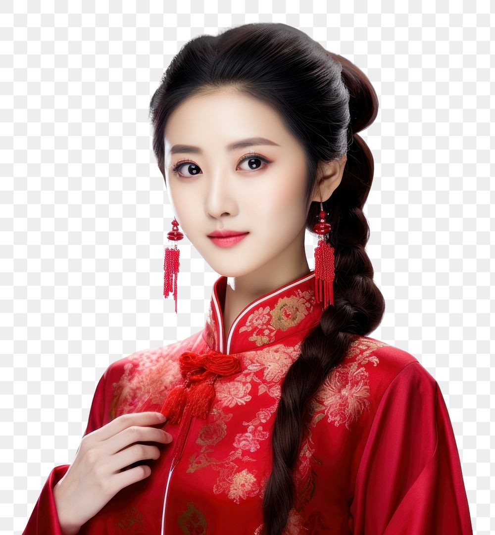 PNG  Chinese woman fashion adult dress. AI generated Image by rawpixel.