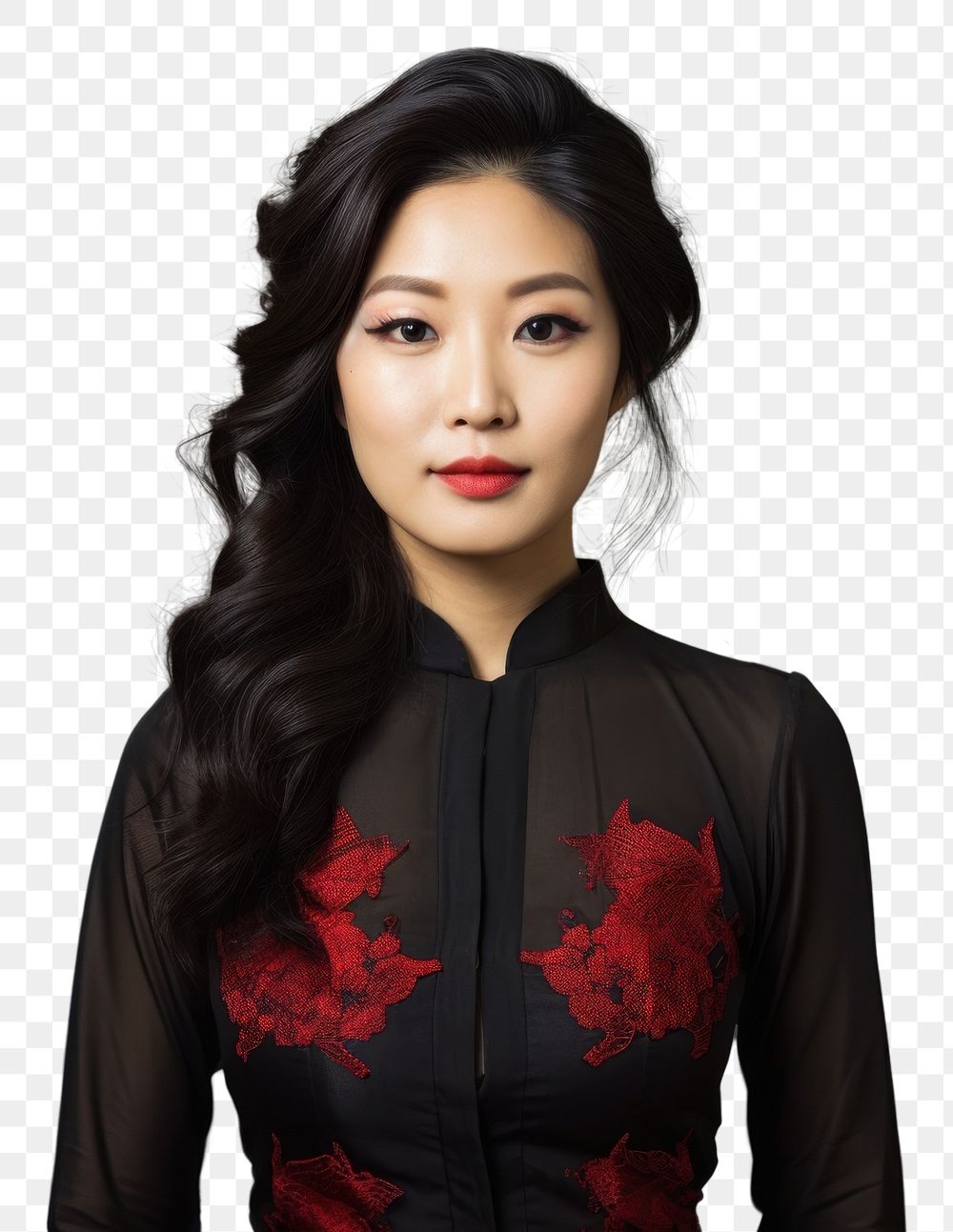PNG  Crossed-dresss asian woman portrait adult photo. AI generated Image by rawpixel.