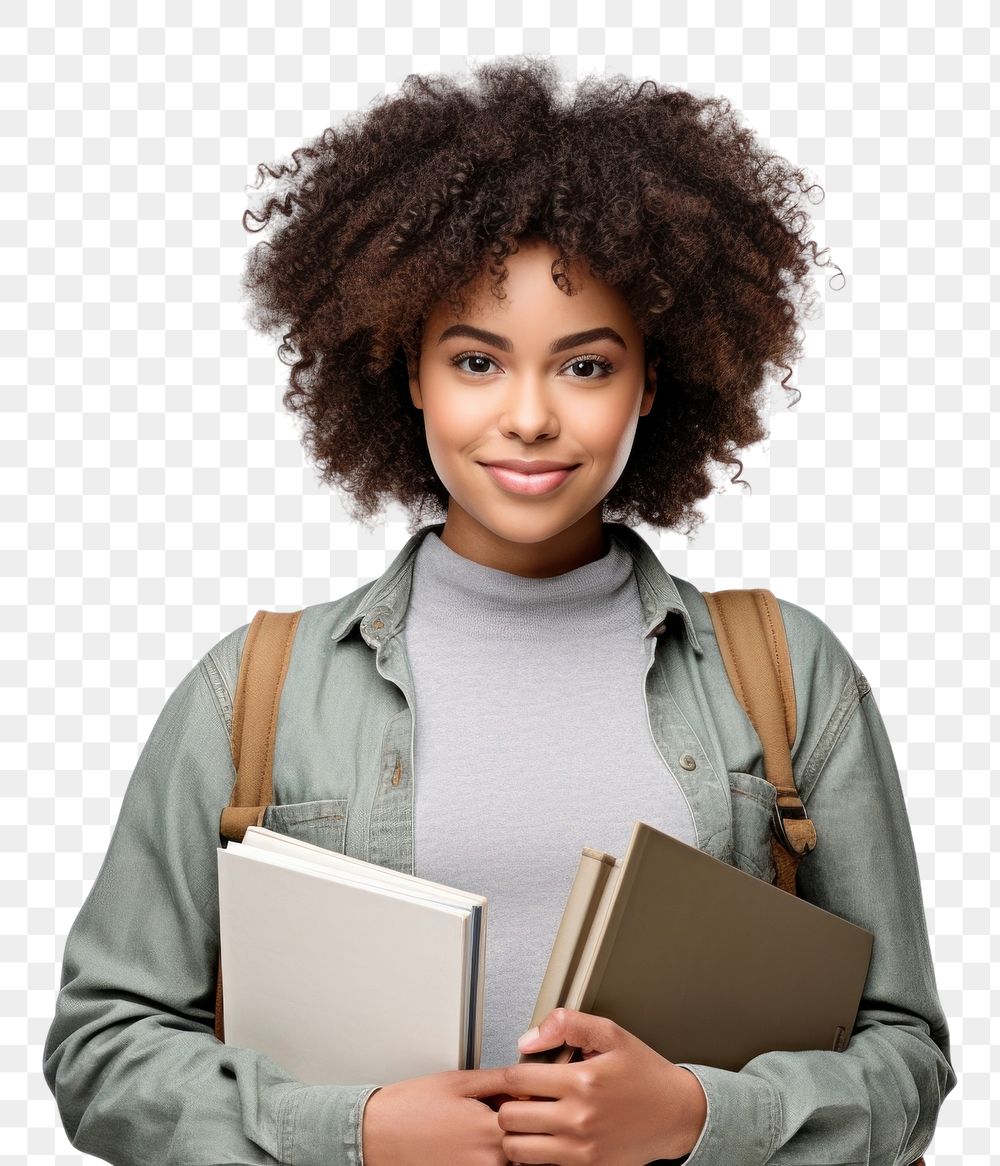 PNG College student holding books reading adult woman