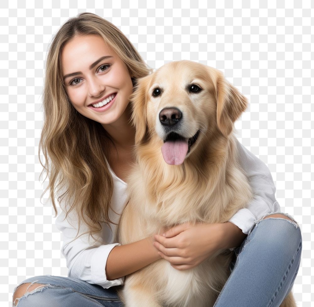 PNG Woman sitting with dog mammal animal adult. AI generated Image by rawpixel.
